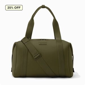 DAGNE DOVER Landon Neoprene Carryall Bag in LARGE- DARK MOSS (olive)
